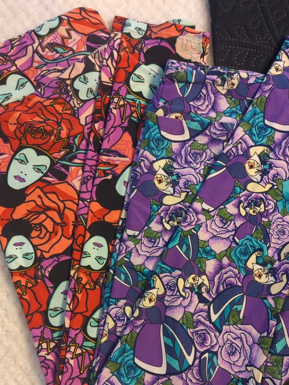 Disney Villain-Themed Leggings in Purple, Teal & Red